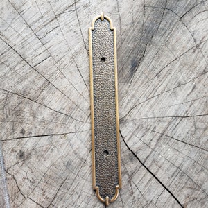 Backplate Brass Belt N Buckle Antique Bronze Finish Cabinet Furniture Hardware Vintage 1970s Made in USA