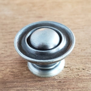 Vintage Regal Button Knob: Solid Brass Cabinet Hardware, 1970s