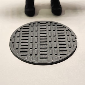1:12 Scale Round Manhole Cover - Sci-Fi / Industrial Diorama Accessory
