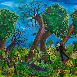 Man With Mobile Phone No. 1: Trees Signed Limited Edition of 30 Fine Art Giclée Print
