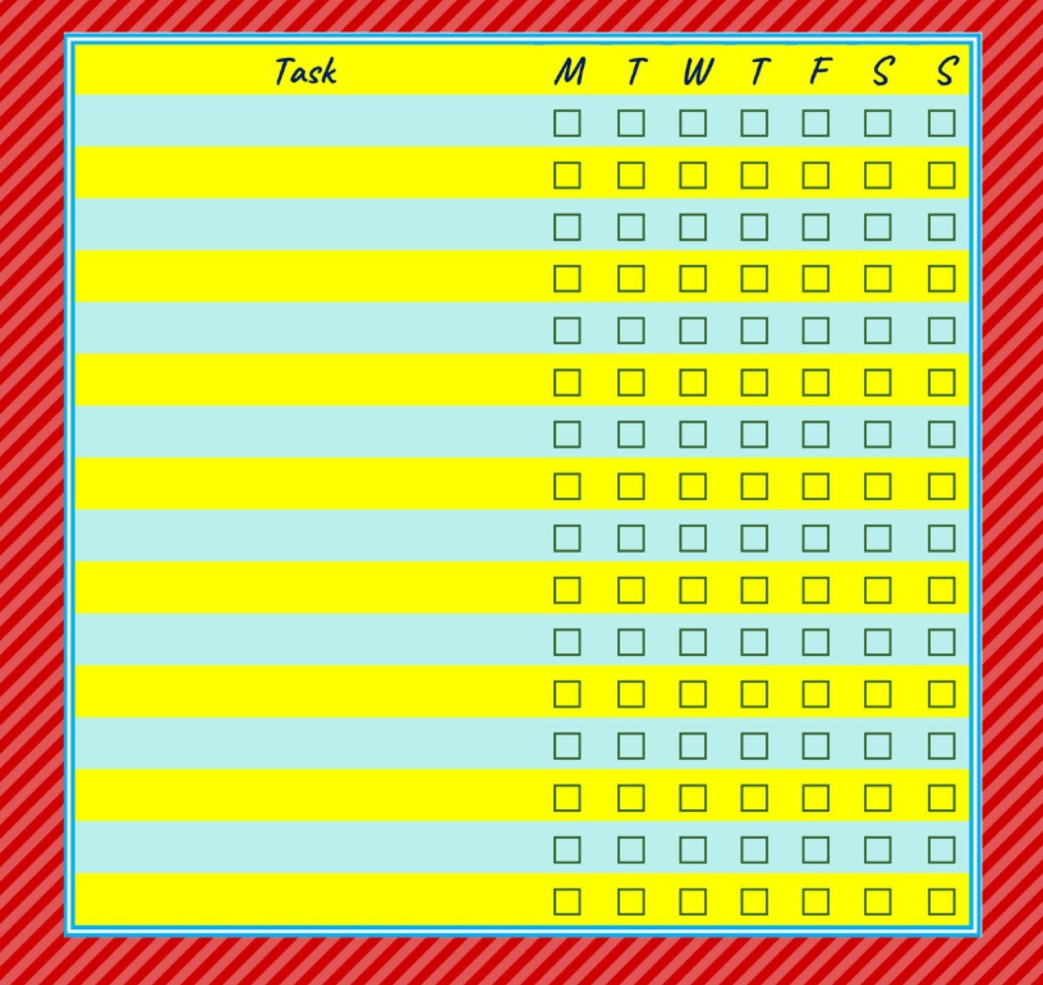 Hot Colors Childrens Chore Chart - Etsy