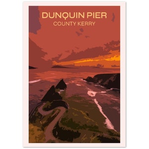 Póster de Dunquin Pier (solo impresión), Co. Kerry, Dingle Peninsula, Póster de viaje personalizado, arte mural impreso