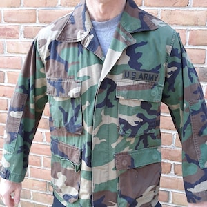 U.S. Army BDU Blouse Woodland Med Reg, West Point 1980s