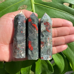 African Bloodstone Crystal Tower: Grounding Obelisk