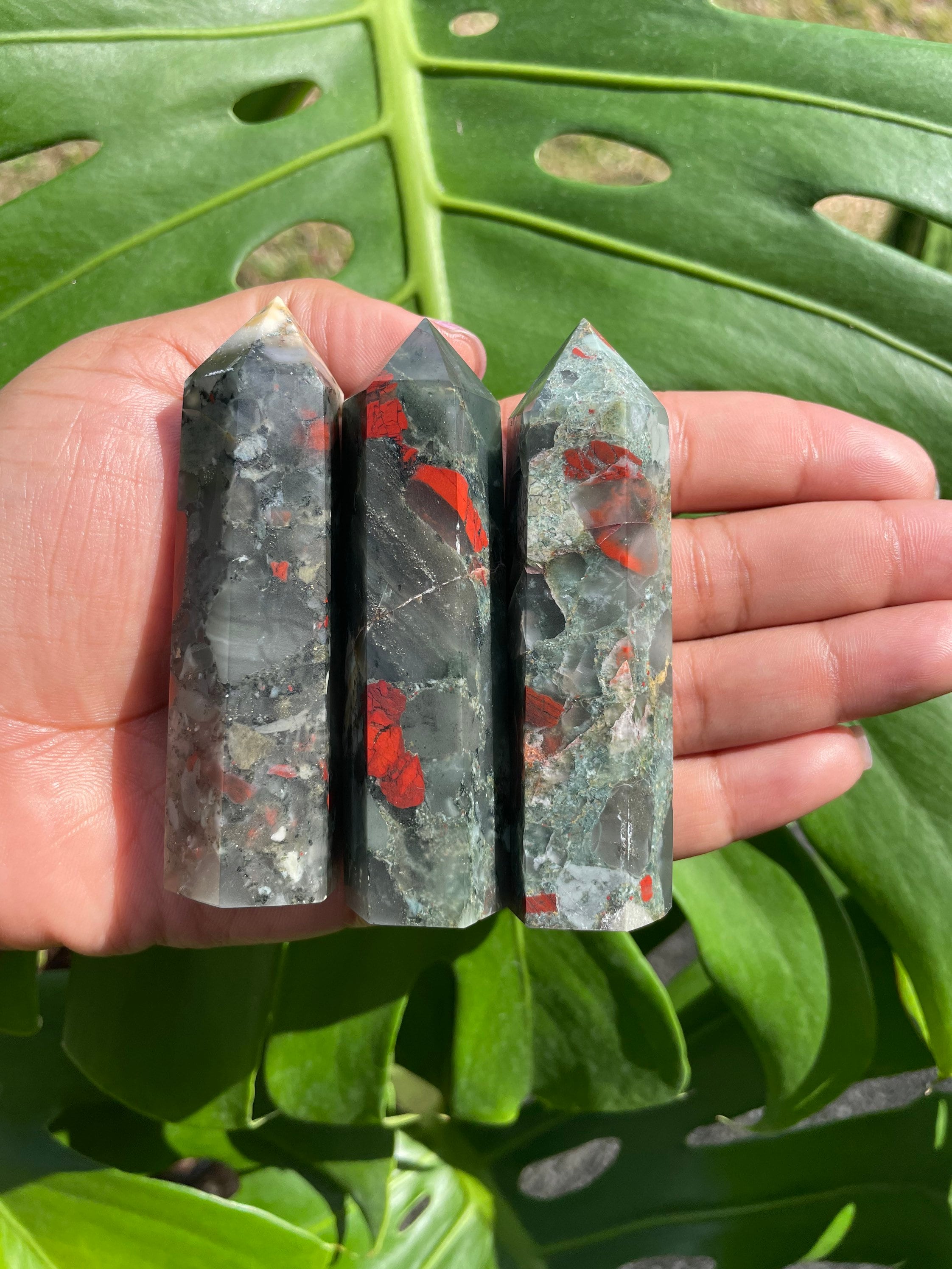 African Bloodstone Crystal Tower: Grounding Obelisk - Etsy