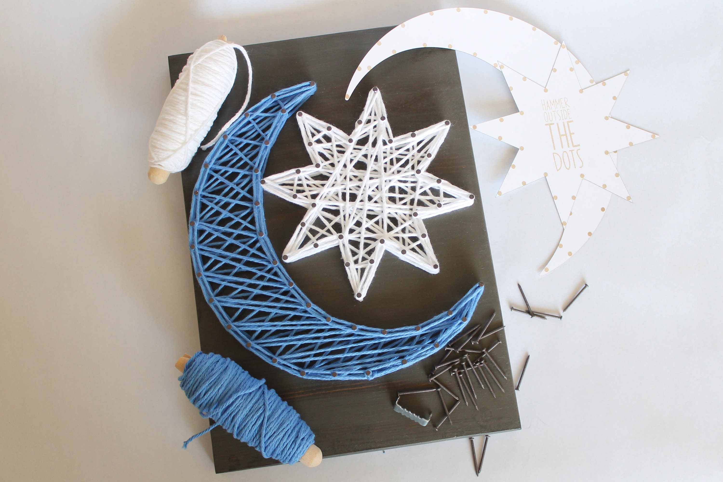 DIY String Art Kit Moon and Star String Art Moon and Star Etsy