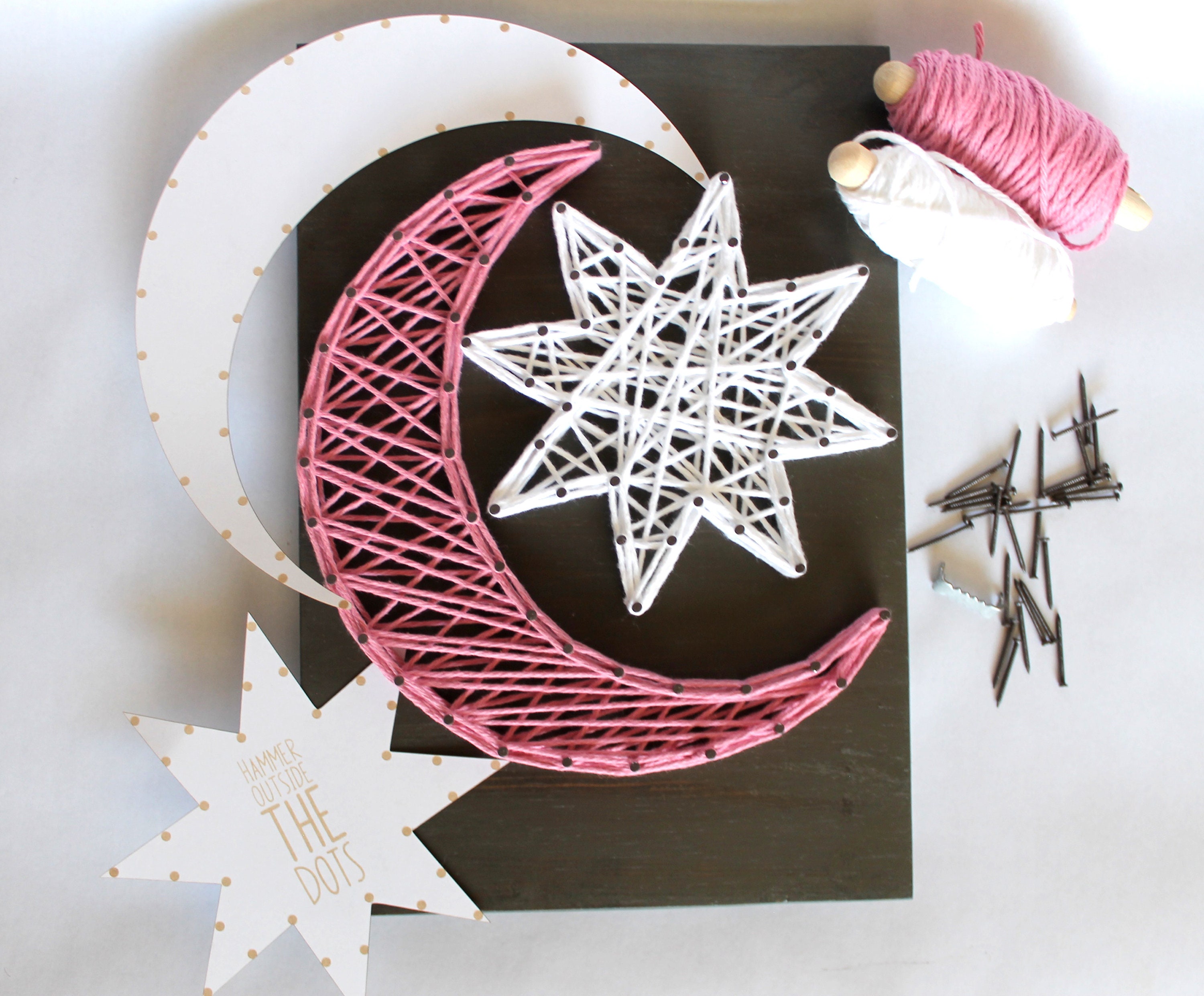 DIY String Art Kit moon and Star string Art moon and Star Etsy