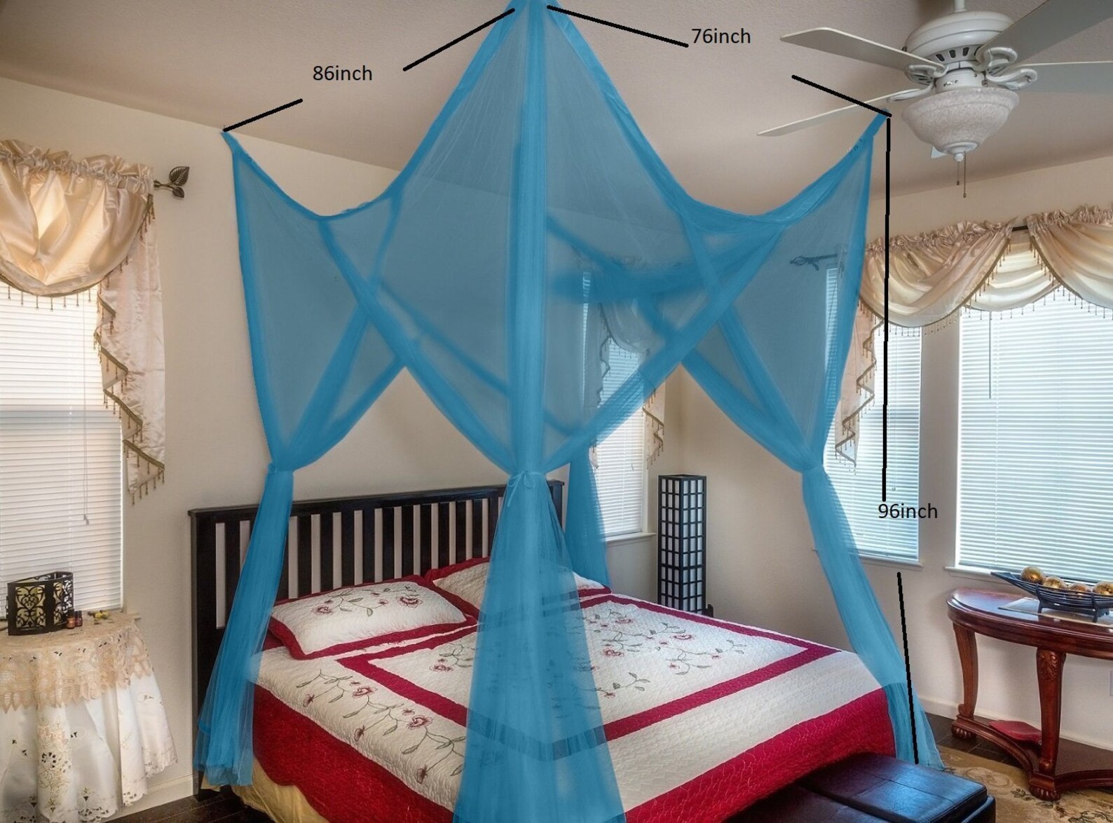 Four Poster Bed Canopy Netting Functional Mosquito Net Full Etsy Canada