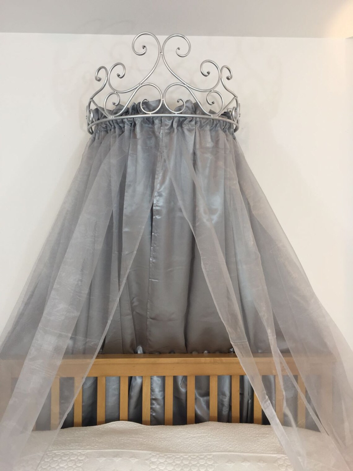 Metal Wall Teester Bed Canopy Drapery Bed Crown Hardware Etsy