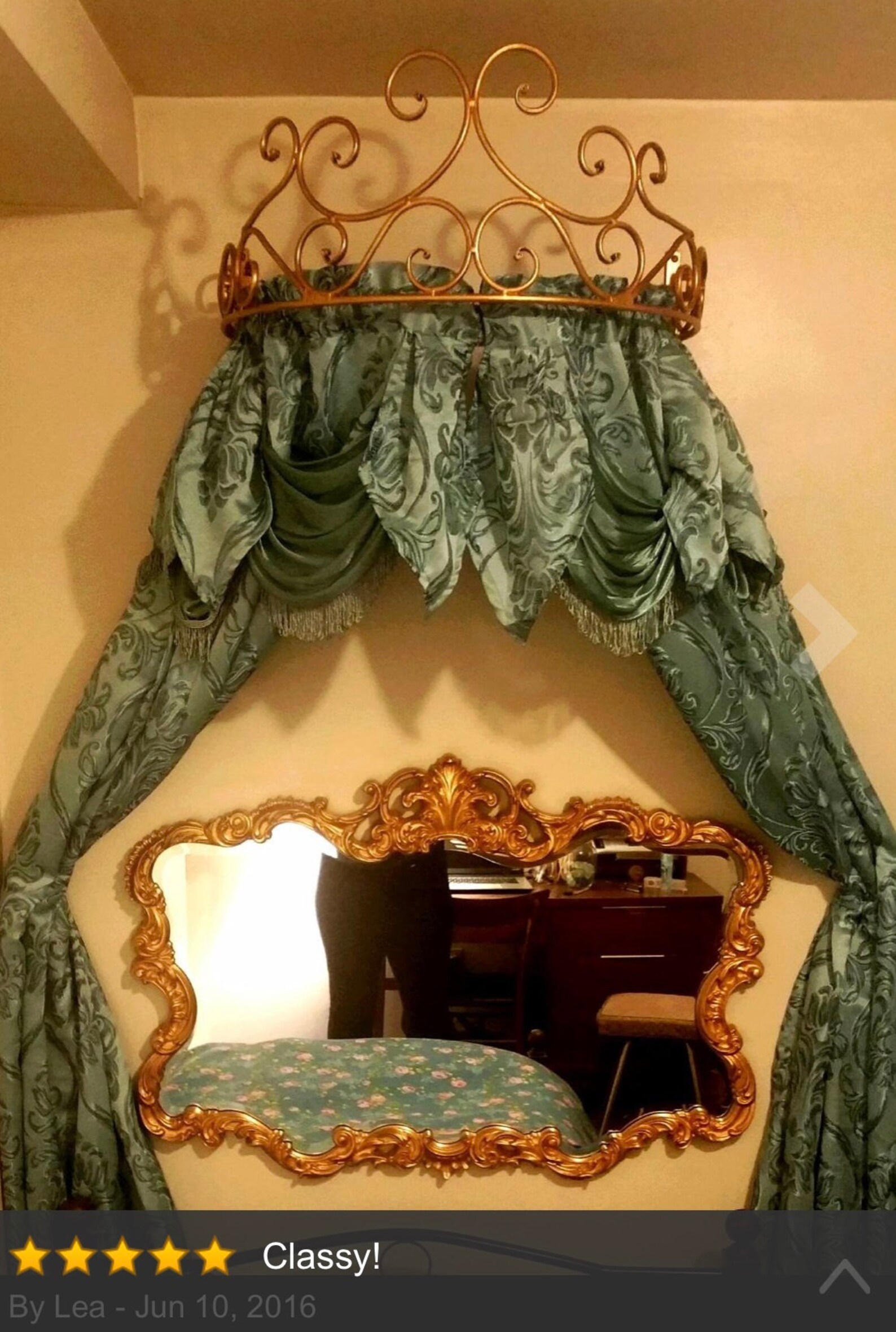 Metal Wall Teester Bed Canopy Drapery Bed Crown Hardware Etsy