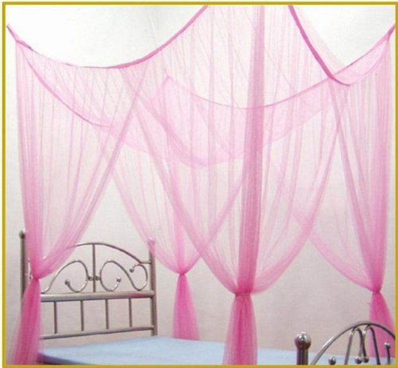 Four Poster Bed Canopy Netting Functional Mosquito Net Full Etsy Canada