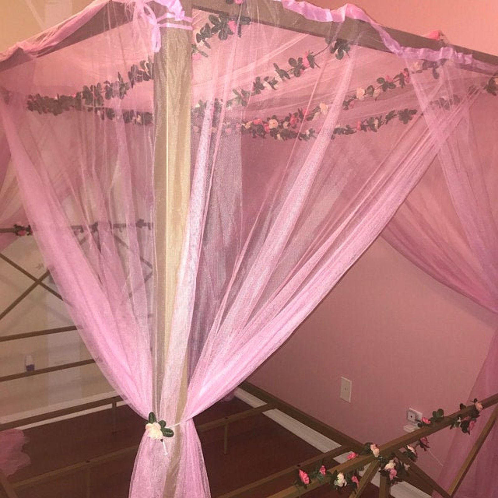Four Poster Bed Canopy Netting Functional Mosquito Net Full Etsy Canada