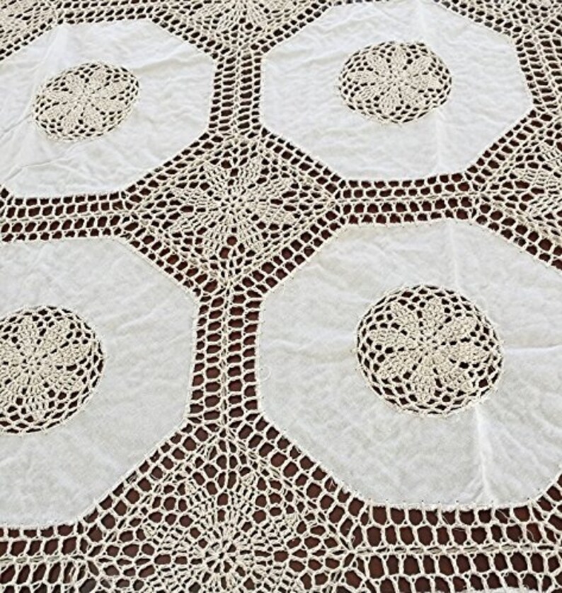 White Color Cotton Hand Crochet Table Cloth Table Runner Multiple Sizes