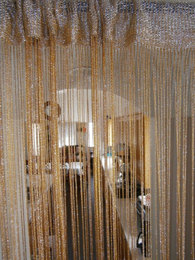 Metallic String Curtain Door Curtain Room Divider Brown or Etsy