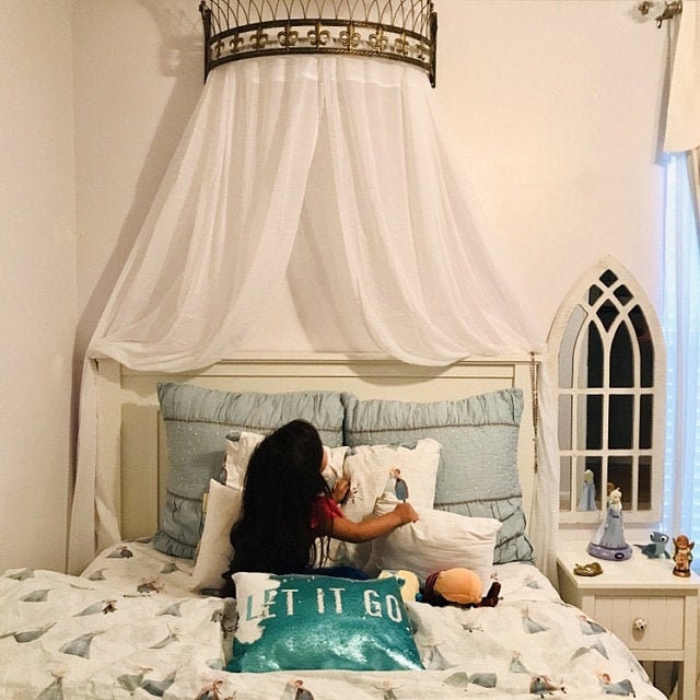 Metal Wall Teester Bed Canopy Drapery Bed Crown Hardware Etsy