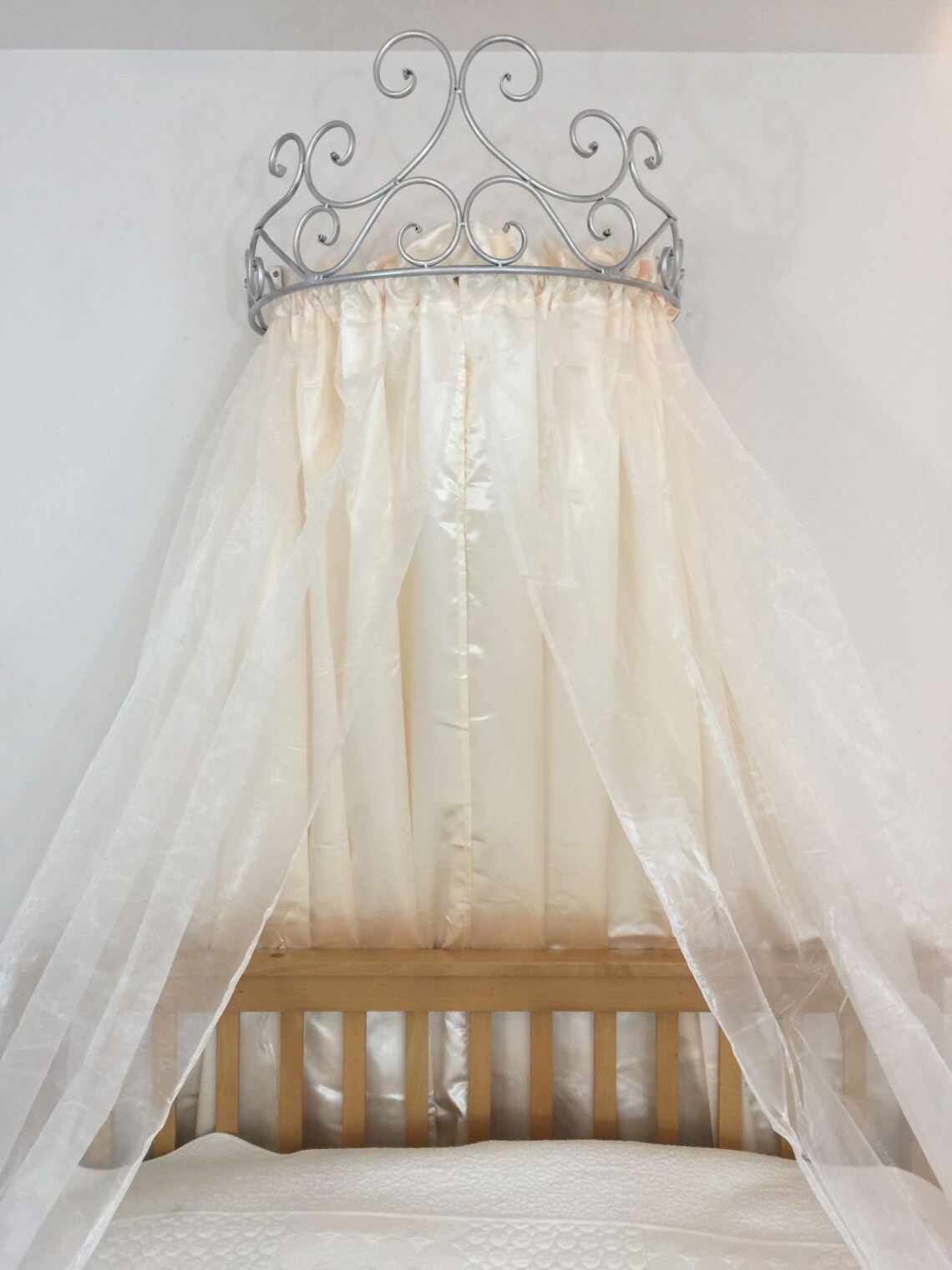 Metal Wall Teester Bed Canopy Drapery Bed Crown Hardware Etsy