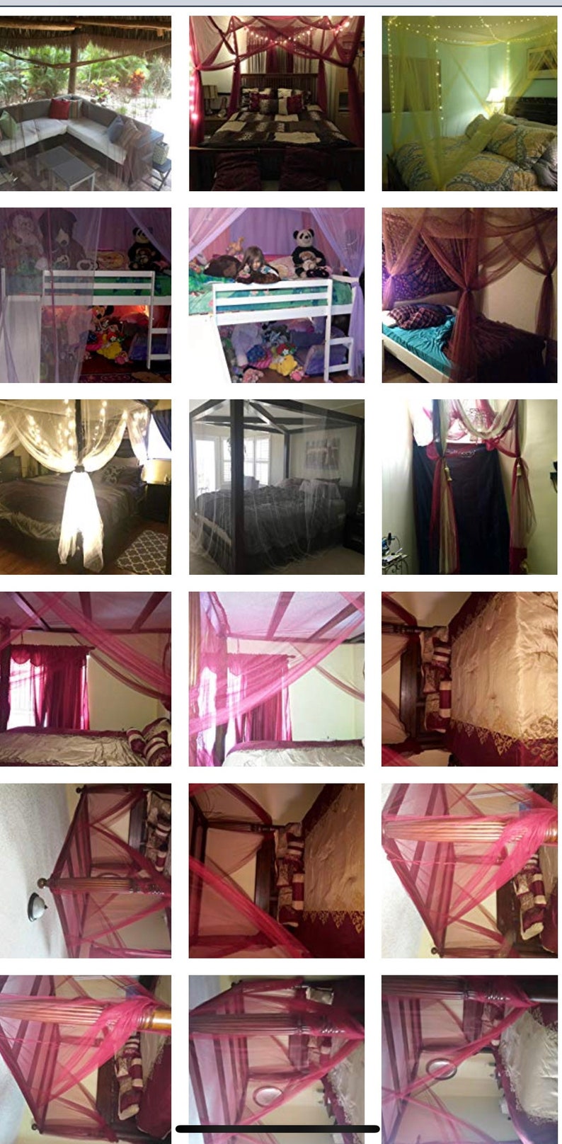 Four Poster Bed Canopy Netting Functional Mosquito Net Full Etsy