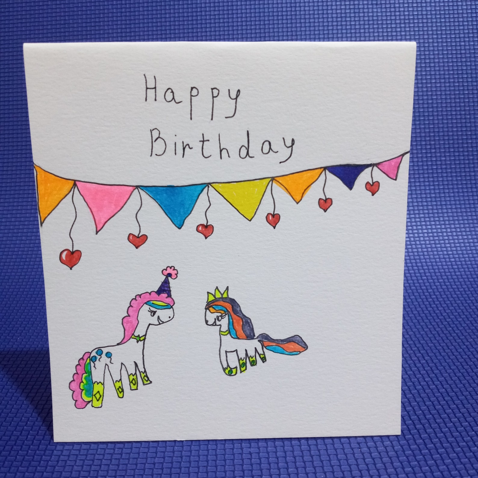 Happy Birthday Hand Painted Greeting Card Birthday Wishes Card Etsy