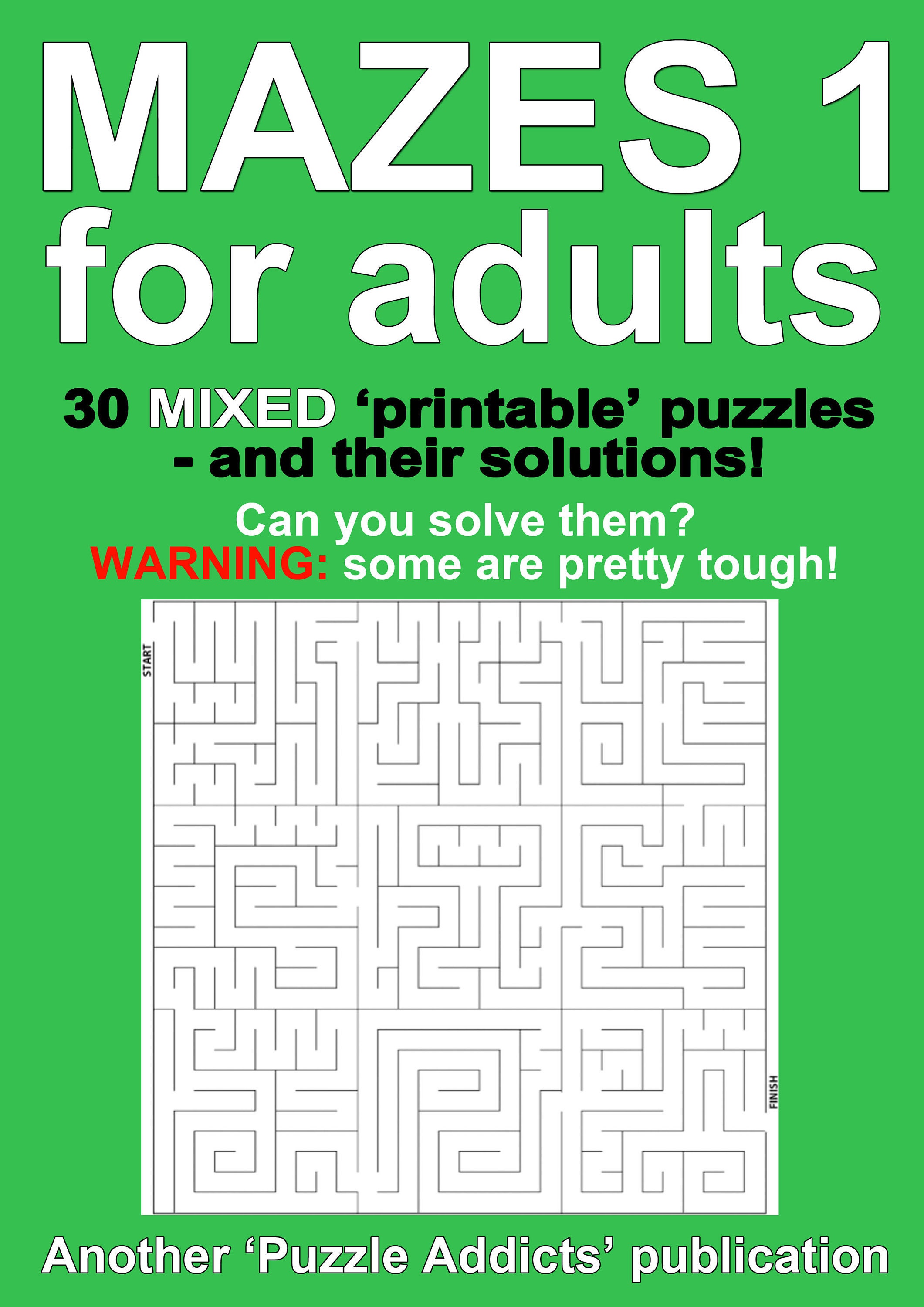 mazes vol 1 for adults 30 mixed printable puzzles etsy