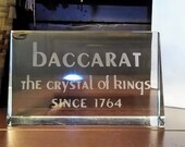 Rare Vintage Baccarat Dealer Store Counter Display quot The Crystal of Kings Since 1764 quot