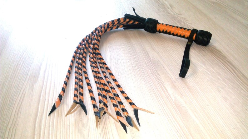 Leather Cat Flogger Whip cat o nine adult toy cat o five bdsm impact play fetish cat of nine cat of 9 tails valentines day gift for him