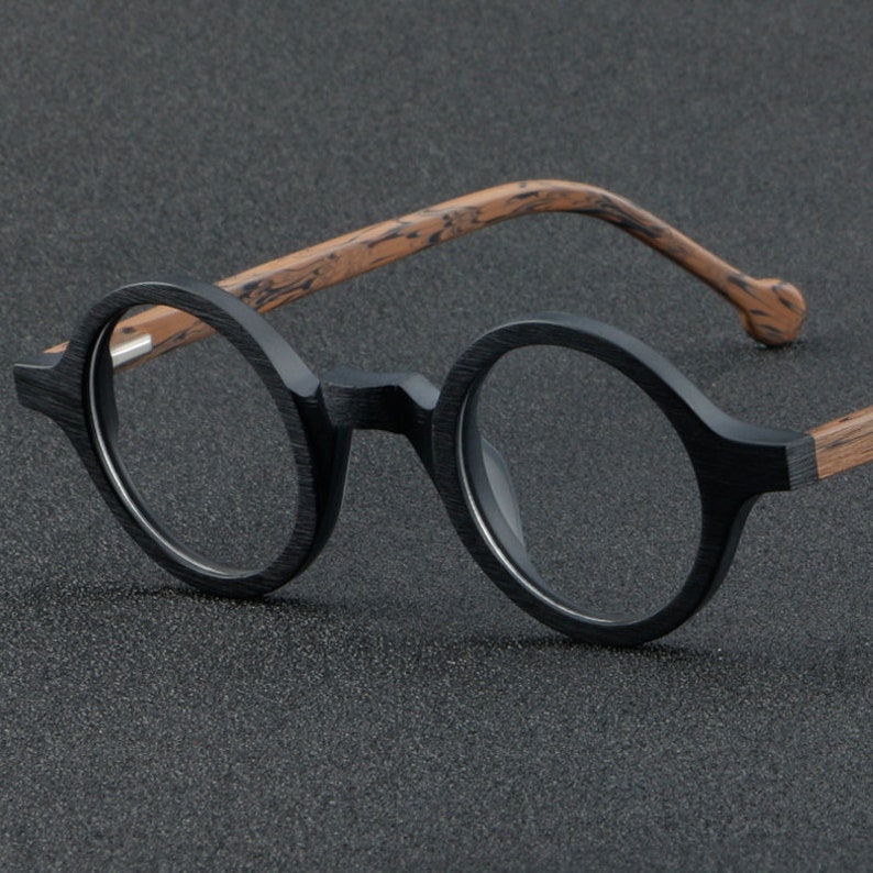 Perfekt runde, aus Acetat gefertigte Rahmen, Korrektionsbrillen, Trauzeugen-Brillenrahmen Schwarz