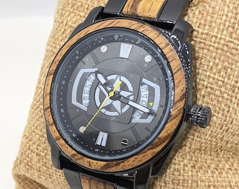 Round wooden watch, anniversary gift, wood watch men, women wooden watch