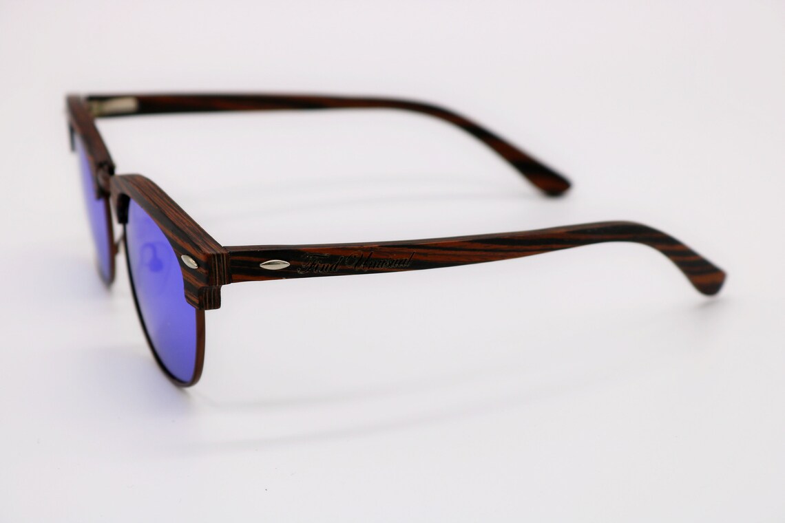 Ebony Wood Sunglasses Half Frame Design Prescription Glasses | Etsy UK