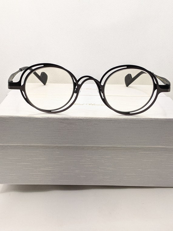 Montura de gafas de titanio y acetato 2023 para hombre y mujer, gafas  graduadas redondas Vintage