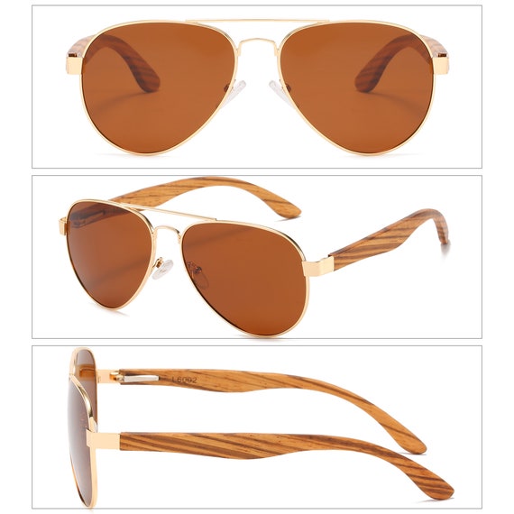 Wood-Grain Sunglasses - Personalization Available | Positive Promotions
