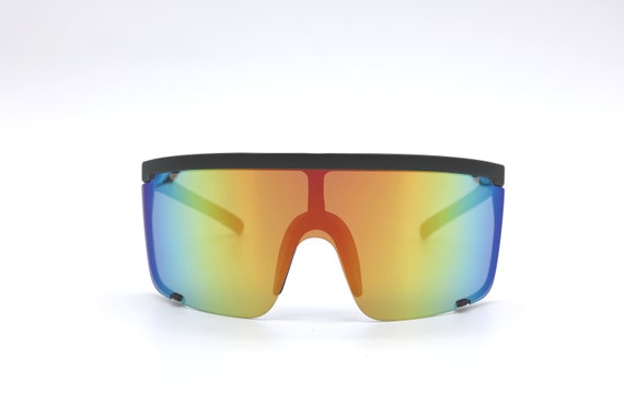 Shaded Half Visor Wide Sunglasses Futuristic UV400 | Etsy
