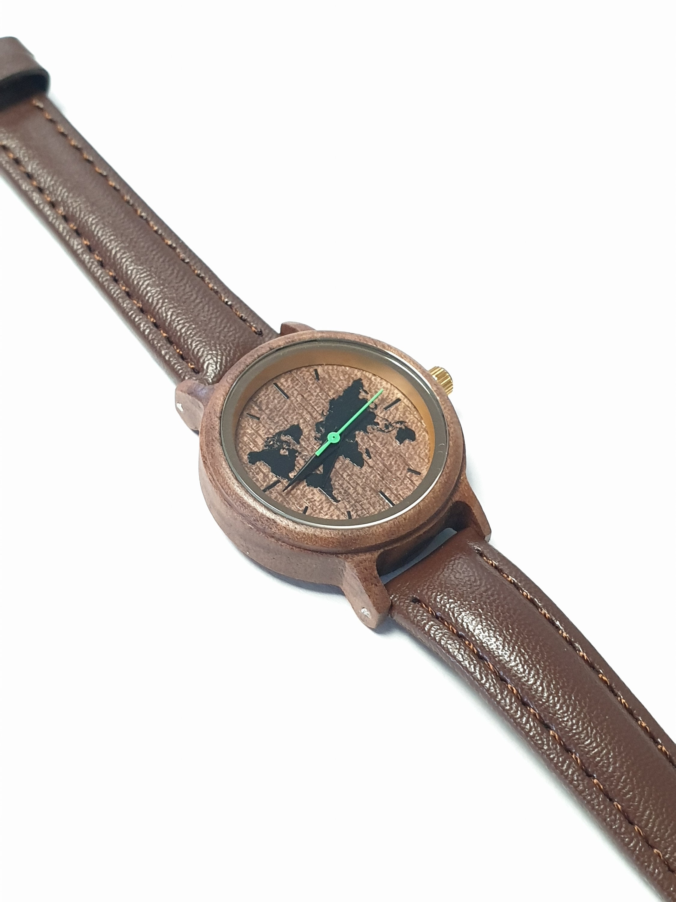 Wood watch leather outlet strap