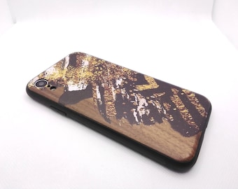 Natural wooden walnut wood Iphone XR cover