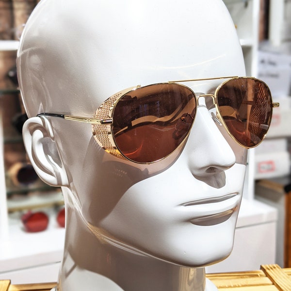 Lunettes de soleil aviateur steampunk, lunettes de vue unisexes, cadeau pour elle pour lui