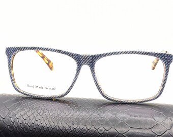 Denim square glasses prescription glasses Groomsmen proposal eye glasses frames prescription glasses