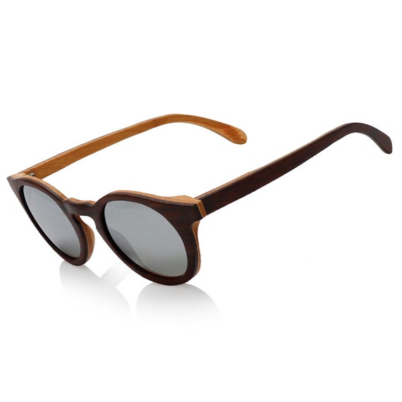 The Retro - brown bamboo wood round sunglasses