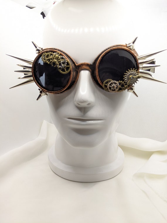 Gafas de diseño de caleidoscopio Steampunk, gafas rave con pinchos