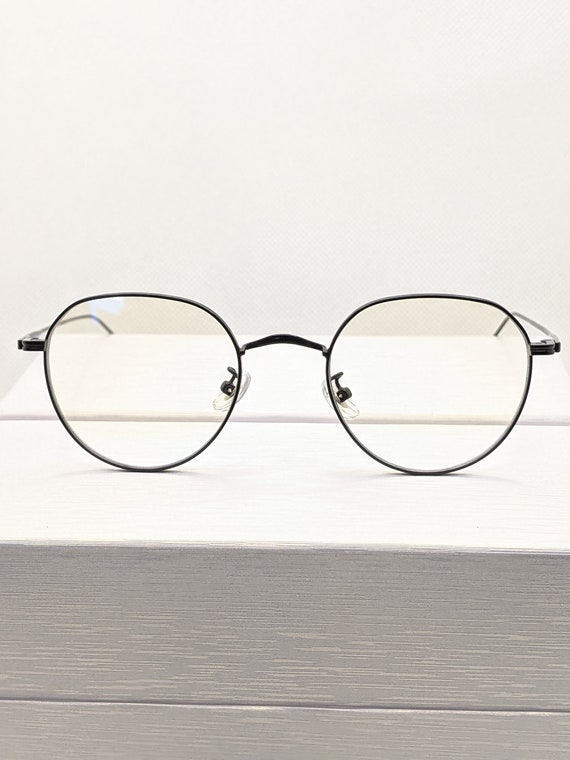 Montura de gafas de titanio y acetato 2023 para hombre y mujer, gafas  graduadas redondas Vintage
