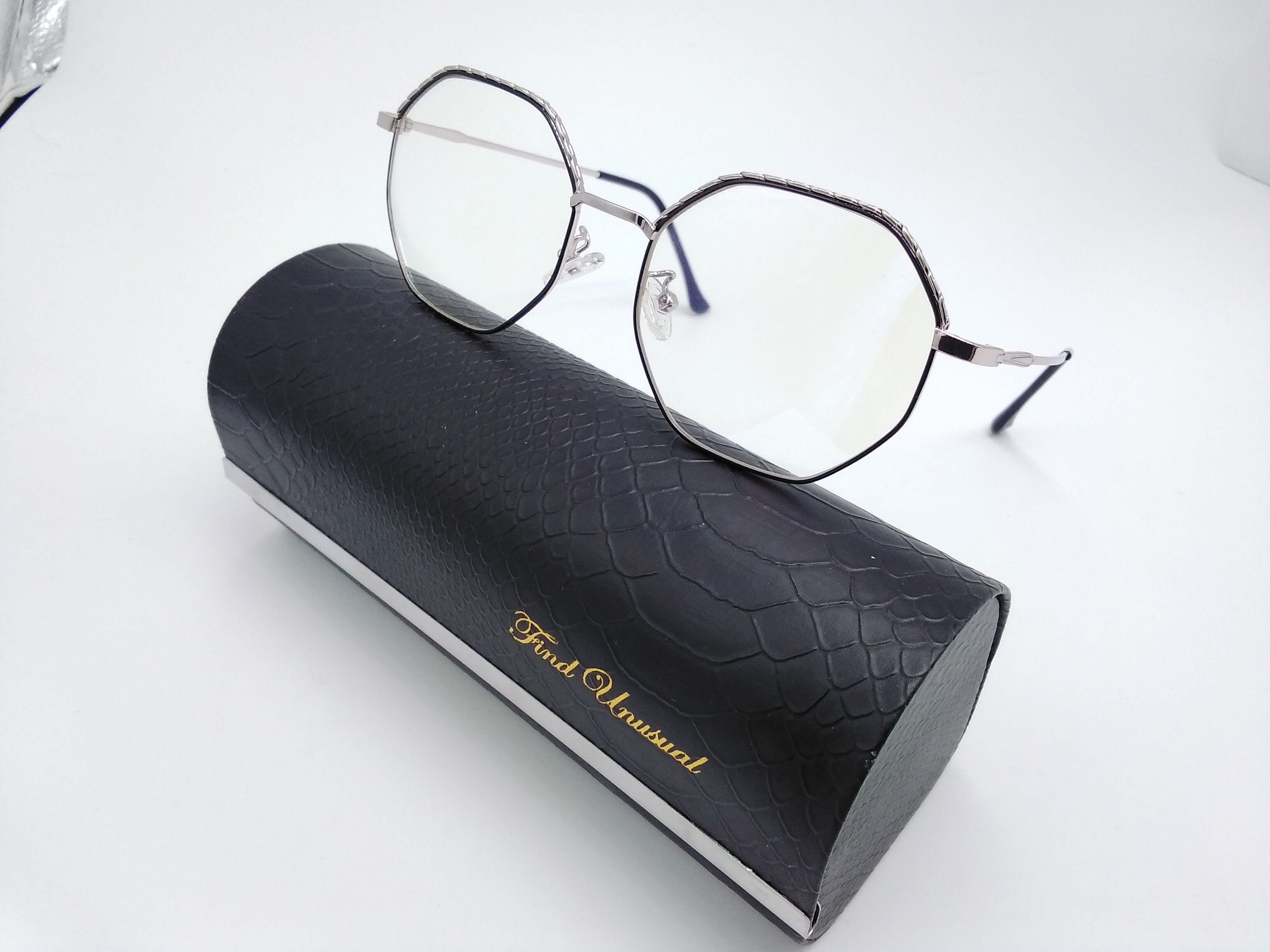 Octagon Glasses Frame Anti Blue Light Prescription Glasses Etsy UK