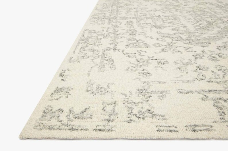 New Modern Hand Tufted the Annie Collection ANN01 White/grey Rug Magnolia Home by Joanna Gaines