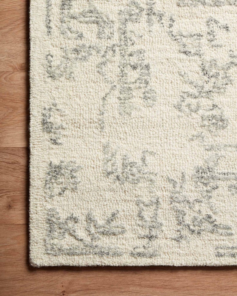 New Modern Hand Tufted the Annie Collection ANN01 White/grey Rug Magnolia Home by Joanna Gaines