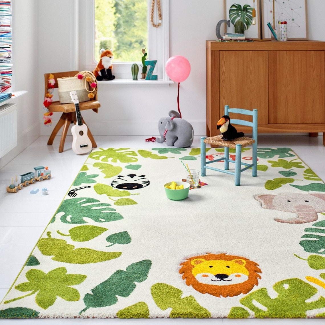 New Modern Hand Tufted texture Jungle safari kids rug 5X8 6X9 Etsy