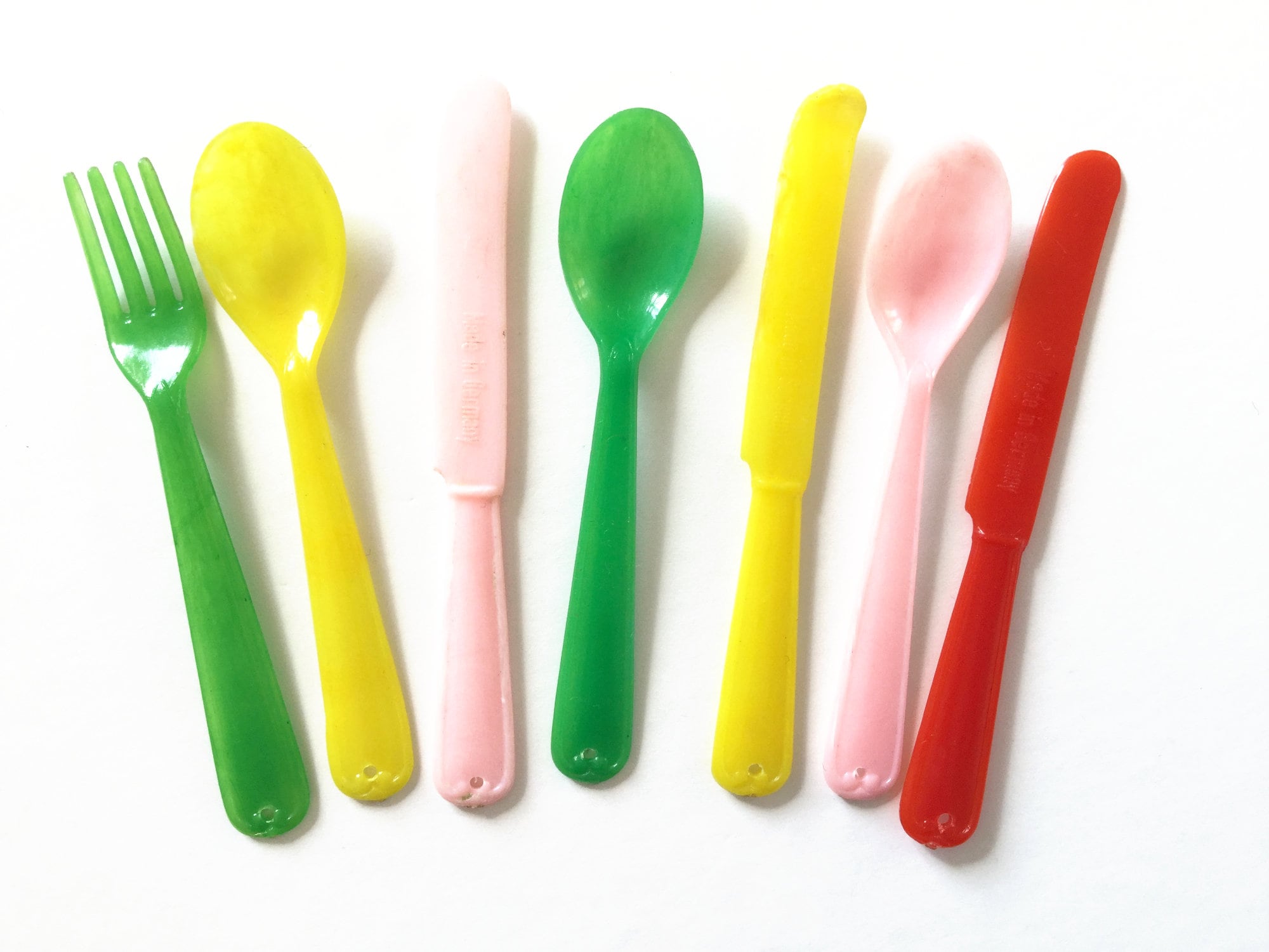 Toy cutlery set in basket plastic knives fork and spoons Etsy