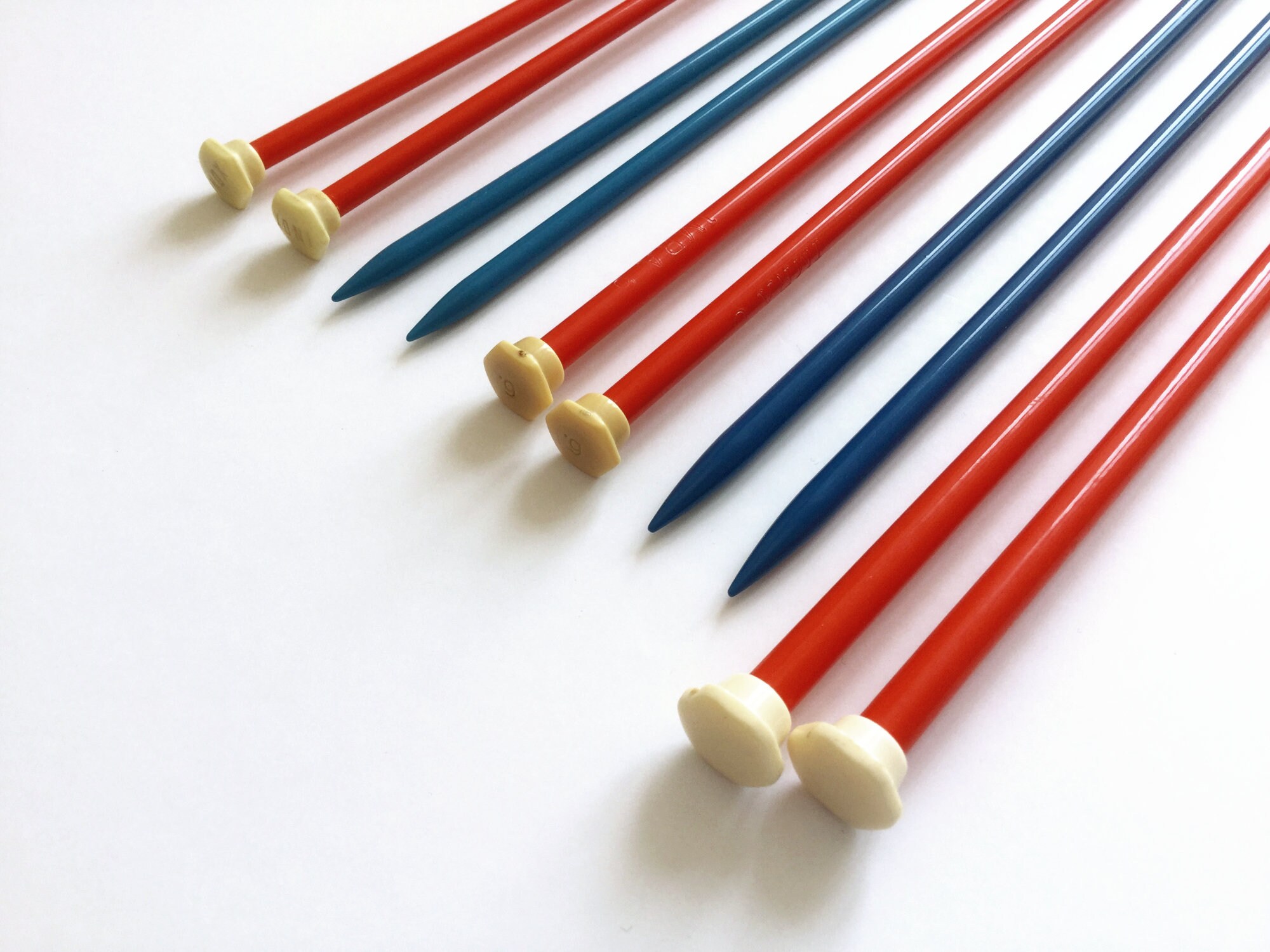 Vintage knitting needles JMRA various sizes red or blue Etsy