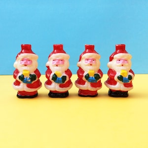 Vintage Blow Mold Santa Light Covers: Mid Century Christmas Decor, Set of 4