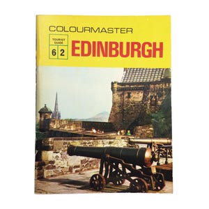guide de voyage vintage d'Édimbourg, guide touristique des années 1970, photos couleur, éphémères historiques, guide Colourmaster, cadeau d'Édimbourg