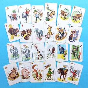Vintage Animal Old Maid Cards: Swiss-Made Scrapbook Supply