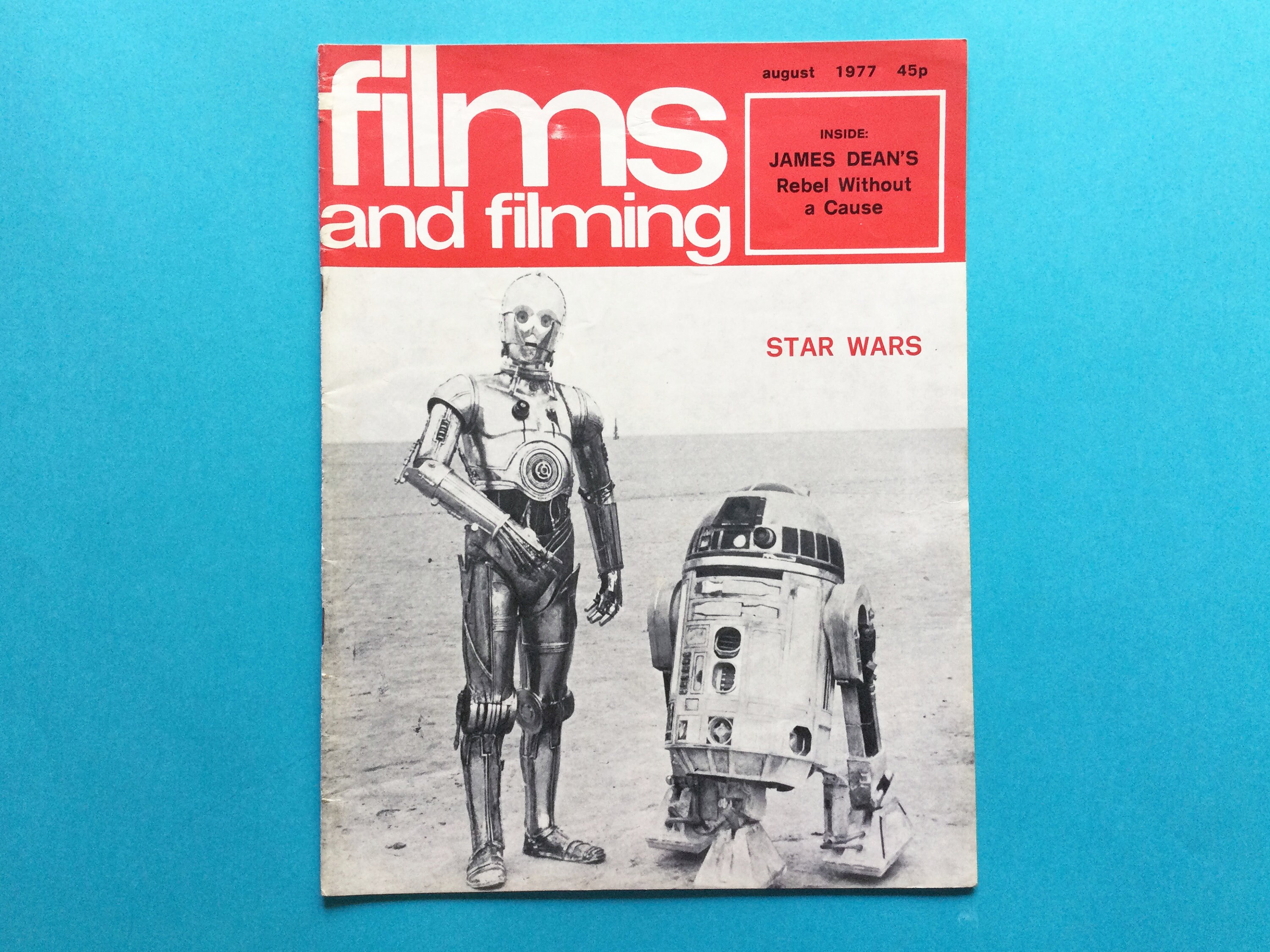 Star Wars in Films and Filming, August 1977, vintage film magazine, James Dean, film reviews, film student gift, 1977 birthday gift