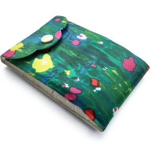 Travel sewing kit, green vinyl case, repair or mending kit, snap button fastening, sewing gift