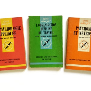 French Psychology Books, Que sais-je? vintage books, psychology student gift, French University Press, 1970s / 1980s
